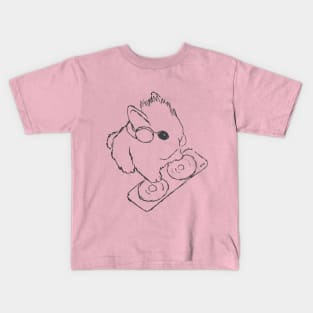 Dj bunny outline Kids T-Shirt